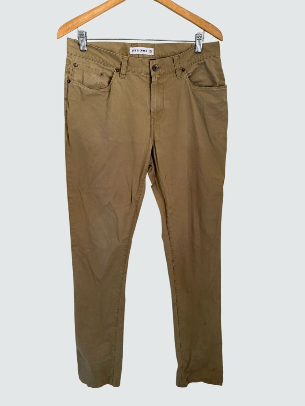 Ben Sherman Skinny Fit Khaki Trousers 32x34 Mens Casual Cotton-Blend Pants